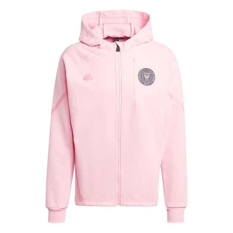 Shop Adidas Originals Adidas Pink Inter Miami Cf 2024 Anthem Travel Raglan Sleeve Full-zip Jacket