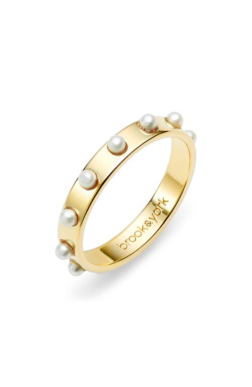 Holly Imitation Pearl Ring in Gold