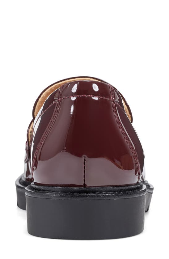 Shop Rockport Kacey Lug Sole Tassel Loafer In Oxblood Patent Pu