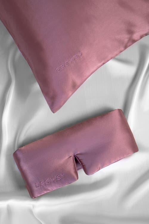 Drowsy Sleep Co . Queen Silk Pillowcase In Damask Rose