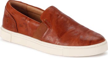 frye leather slip ons