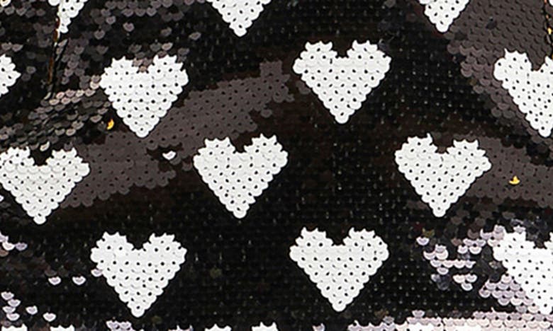 Endless Rose Sequin Heart Minidress In Black/ White