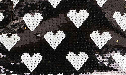 Endless Rose Sequin Heart Minidress In Black/white