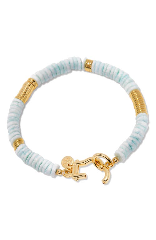 Shop Brook & York Brook And York Capri Beaded Shell Bracelet In Gold/turquoise