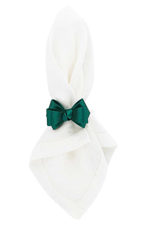 Juliska Tuxedo Stewart Tartan Napkin Rings, Set Of 4 In Evergreen