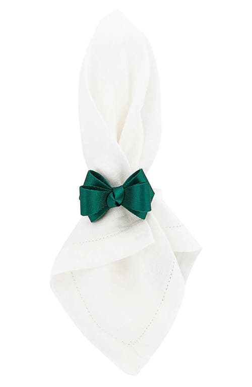 Shop Juliska Tuxedo Set Of 4 Napkin Rings In Evergreen