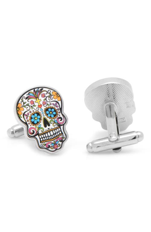 Shop Cufflinks, Inc . 'day Of The Dead' Cuff Links In Silver/black/pink