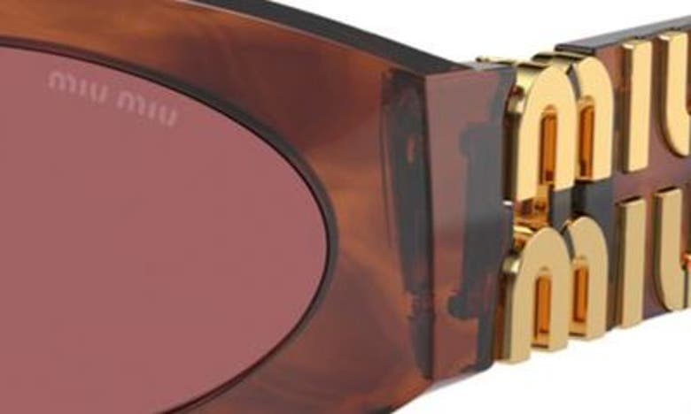 Shop Miu Miu 54mm Rectangular Sunglasses In Dark Violet