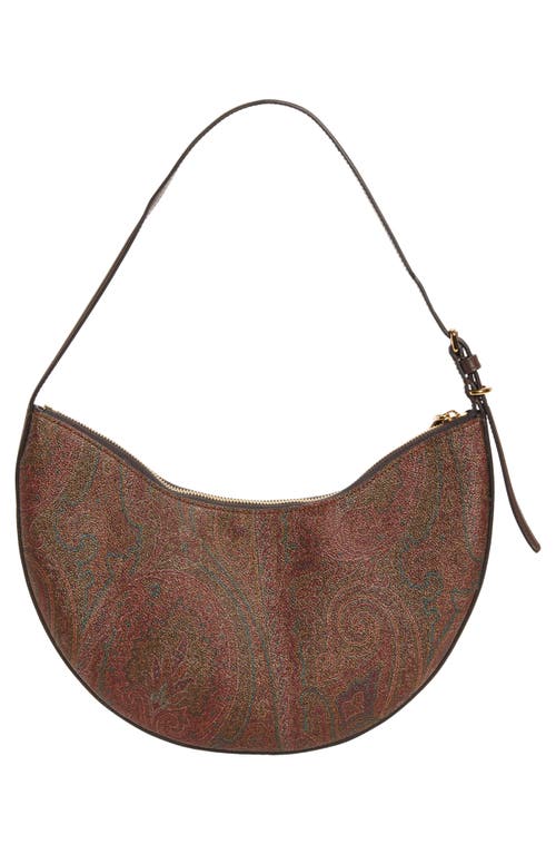 Shop Etro Essential Paisley Hobo In Brown