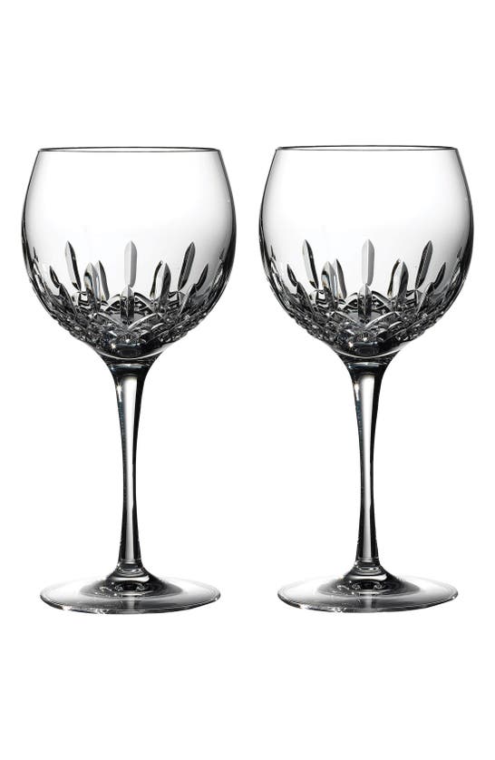 Shop Waterford Lismore Essence Set Of 2 Lead Crystal Balloon Wine Glasses In Clear