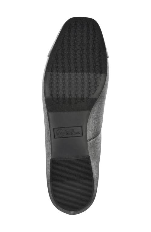 Cliffs By White Mountain Bocci Cap Toe Flat In Gunmetal Shimmer Fabric