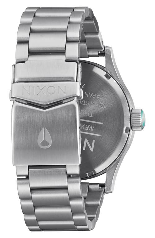 Shop Nixon The Sentry Bracelet Watch, 42mm In Silver/turquoise