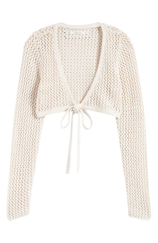 Shop Pacsun Beach Vibes Tie Front Cardigan In White Sand