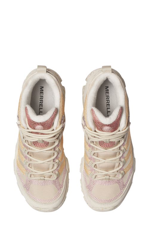 Shop Merrell Moab 3 Stitch Mid Hiking Shoe In Oyster
