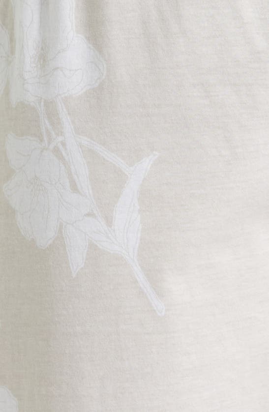 Shop Natori Hana Floral Print Cotton Pajamas In Smoked Pearl