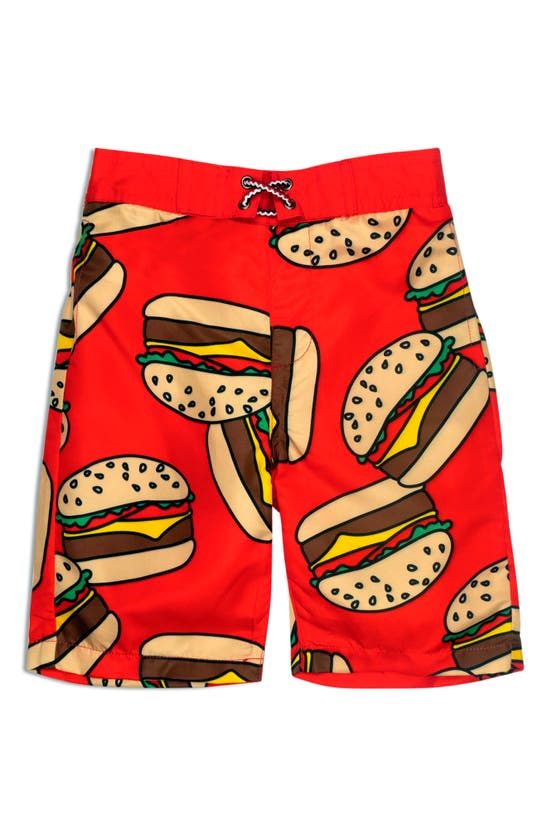 Appaman Kids' Hamburger Swim Trunks In Burger Deluxe