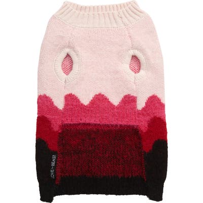 Lovethybeast Wave Dog Sweater, Pink