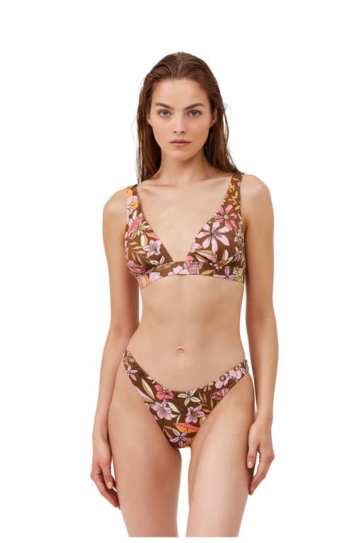 Luma Gottex Resort Flower Triangle Over the Shoulder Bikini Top Multi Brn at Nordstrom,