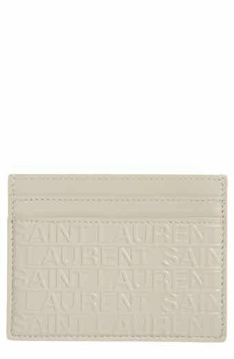 Saint Laurent Imprint Black Leather Crocodile Card Case