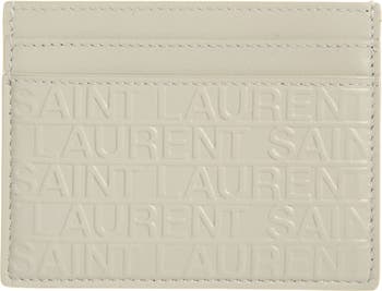 Saint Laurent Logo Embossed Credit Card Wallet