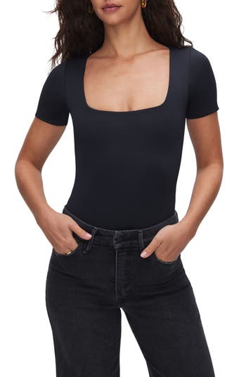 GOOD AMERICAN GOOD AMERICAN MODERN SCUBA SHORT SLEEVE BODYSUIT