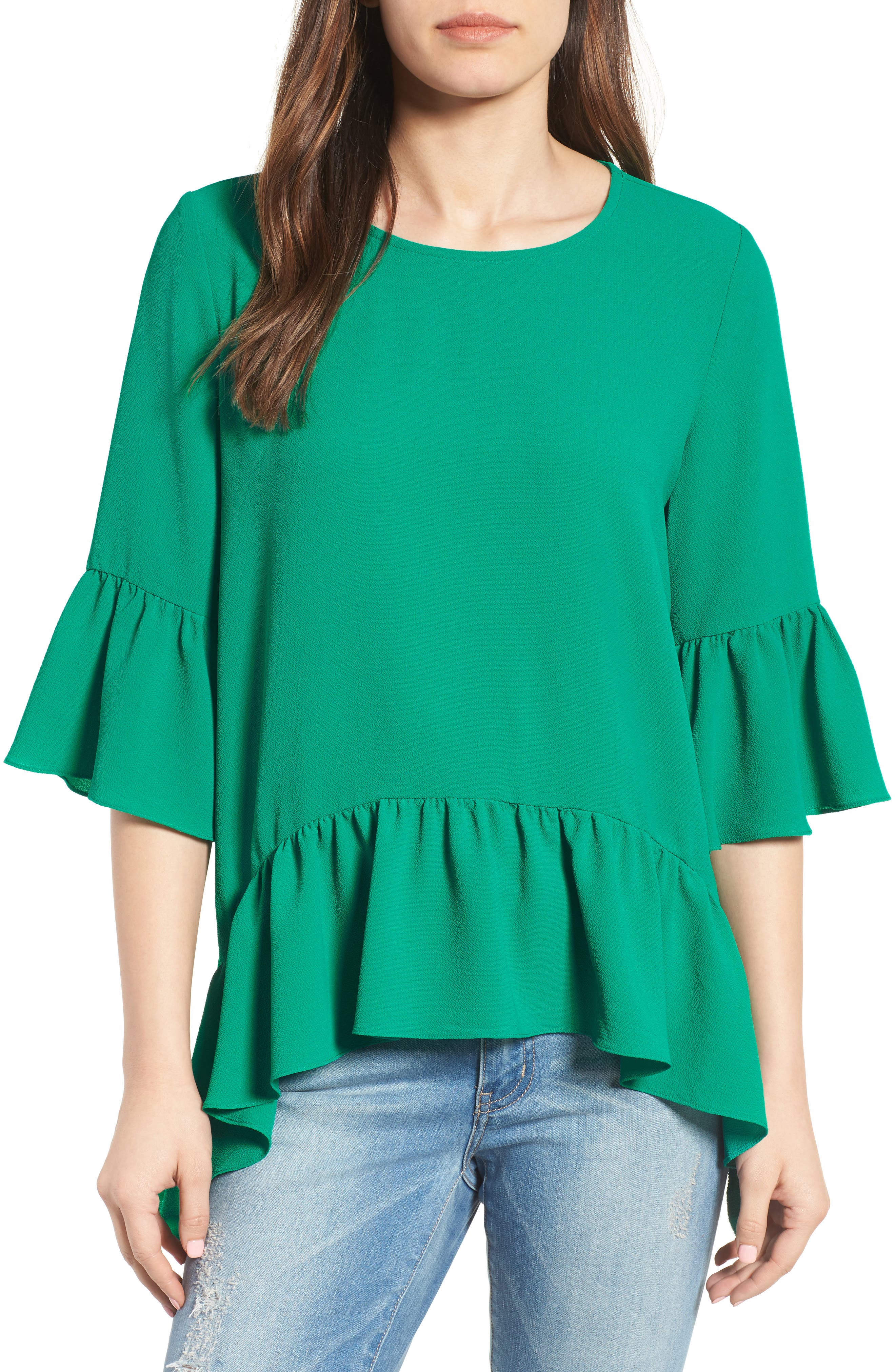 ruffled handkerchief hem top