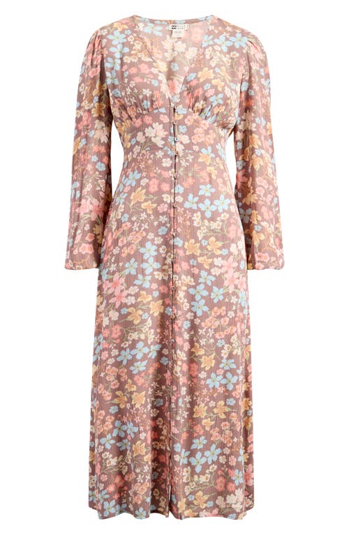 BILLABONG BILLABONG COOL NIGHTS FLORAL LONG SLEEVE MIDI DRESS 