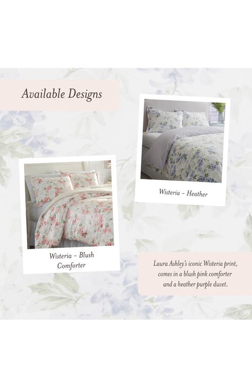 Laura Ashley Wisteria Fleece Comforter Set In Blush