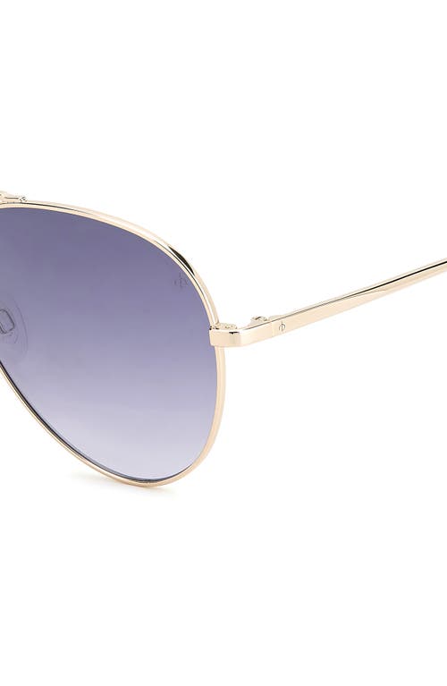 Rag & Bone 59mm Aviator Sunglasses In Gold/grey Ms Silver