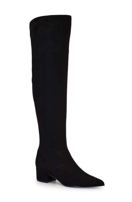 Shop Nine West Maner Pointed Toe Over The Knee Boot In Black/black