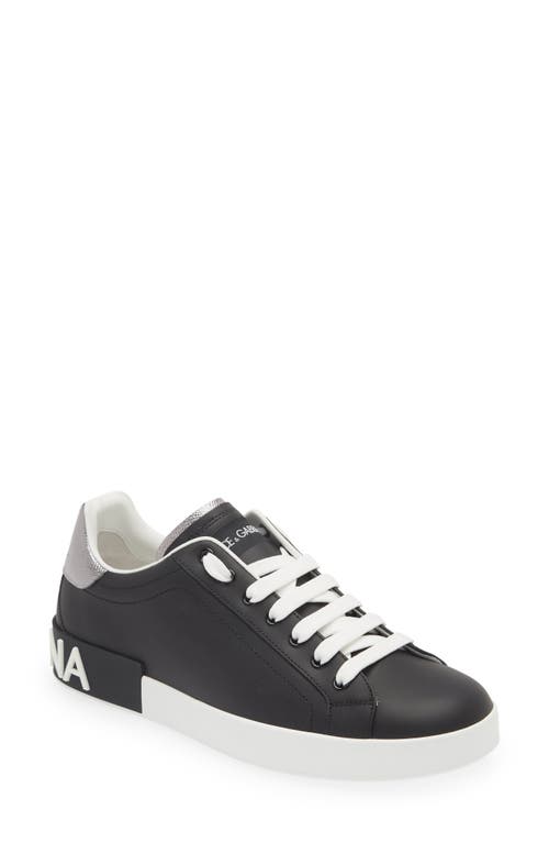 Shop Dolce & Gabbana Dolce&gabbana Portofino Sneaker In 8b979 Black/silver