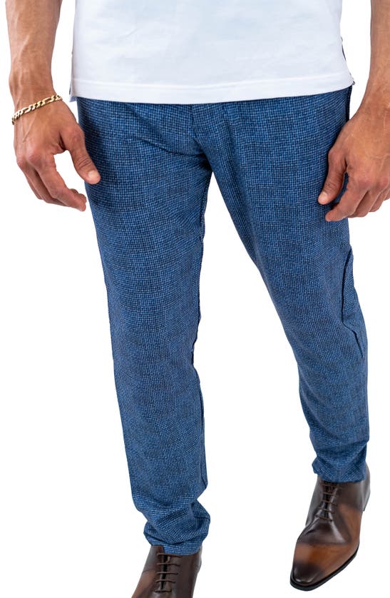 Shop Maceoo Mélange Skinny Pants In Blue