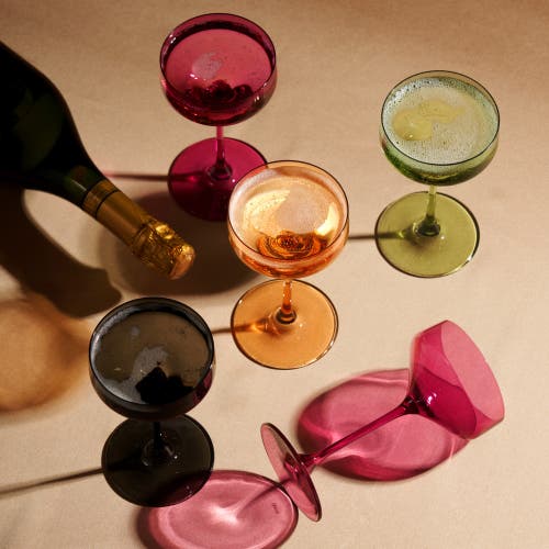 Viski Reserve Nouveau Crystal Coupes In Orange