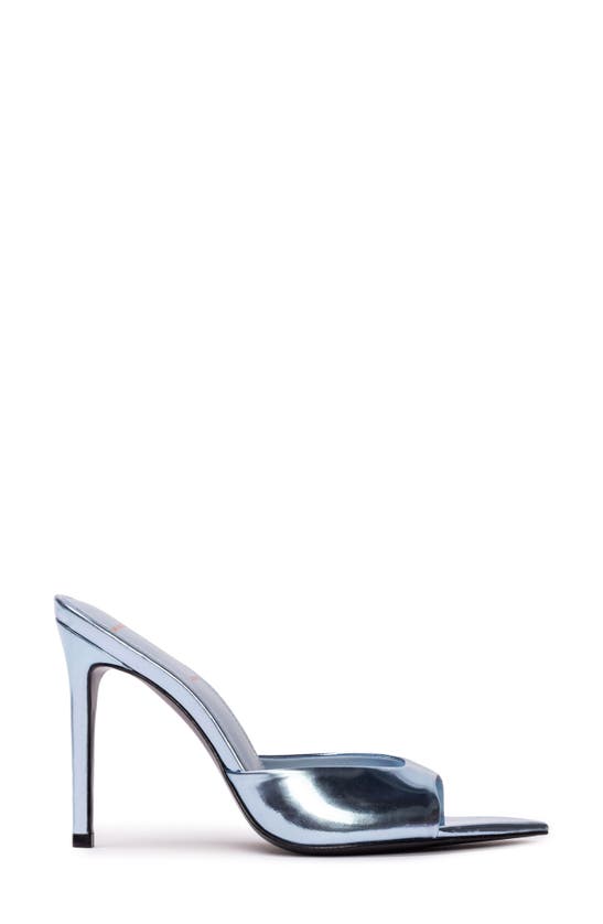 Shop Black Suede Studio Brea Pointed Toe Sandal In Blue Fog Mirror Metallic