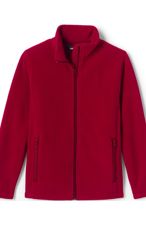 Shop Lands' End Kids Mid-weight Fleece Jacket In Red