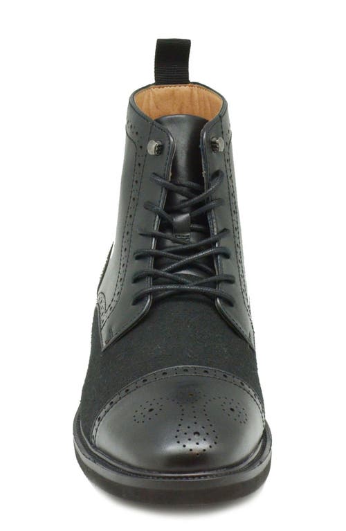 La Milano Questo Brogue Combat Boot In Black