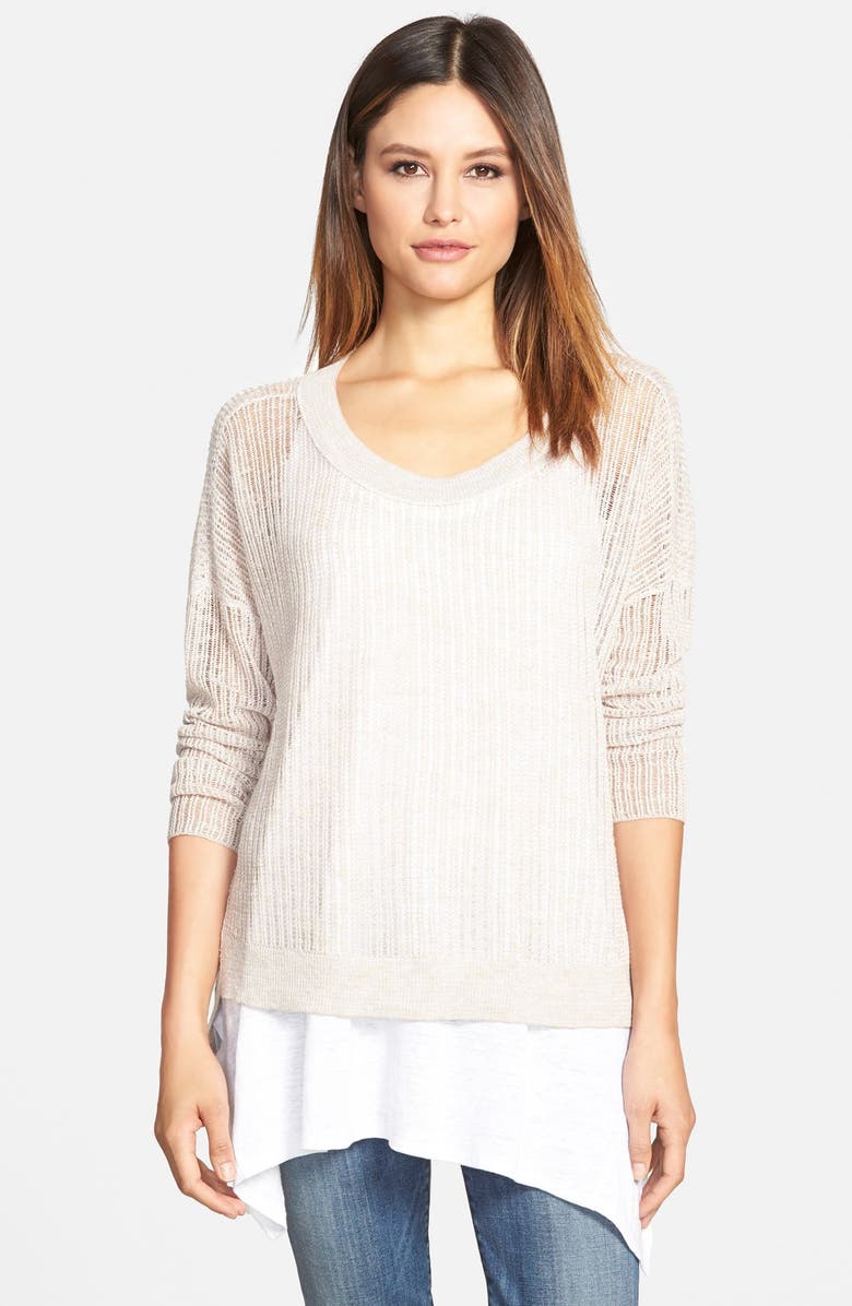 Eileen Fisher Organic Linen & Cotton Boxy Sweater (Regular & Petite ...