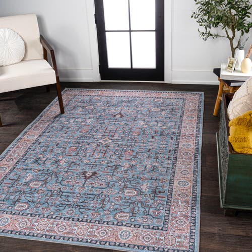 Jonathan Y Kemer All-over Persian Machine-washable Area Rug In Blue/red/brown
