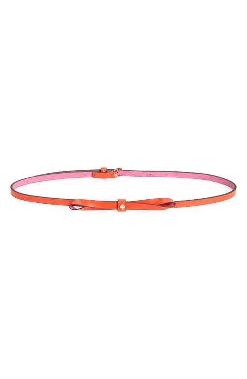 Kate Spade New York Colorblock Bow Belt In Maraschino/pink/gold