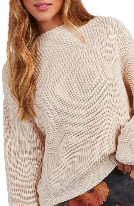 Shop Vici Collection Marlena Ribbed Oversize Sweater In Beige