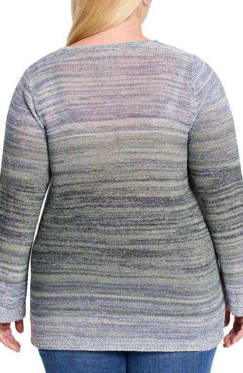 Shop Nic + Zoe Nic+zoe Hazy Shades Linen Blend Sweater In Green Multi