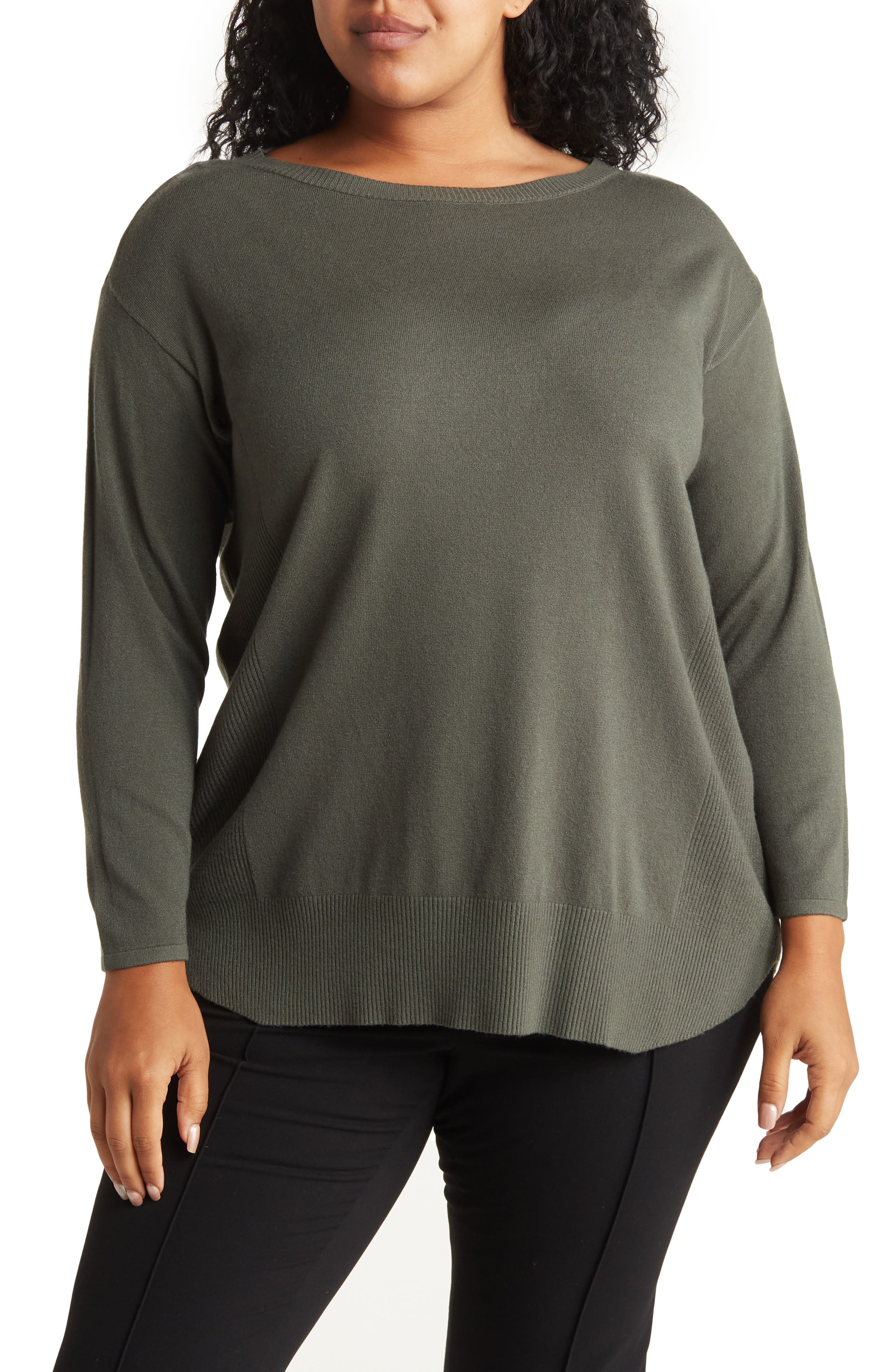 CYRUS Shirttail Hem Tunic Sweater 