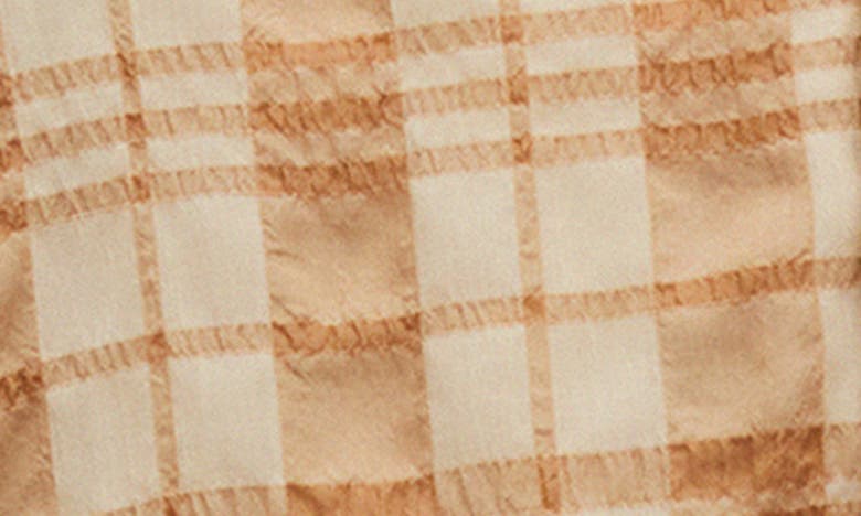 Allsaints Buddy Plaid Textured Camp Shirt In Faded Taupe