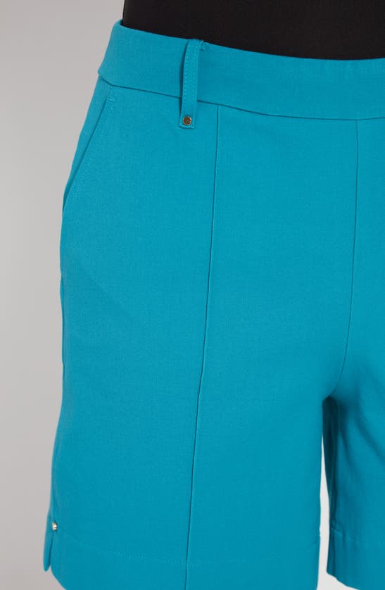 Shop Lyssé Amanda Stretch Twill Shorts In Turquoise Powder