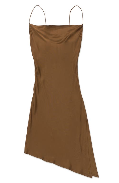 Honor The Gift Notes Asymmetric Slipdress In Brown