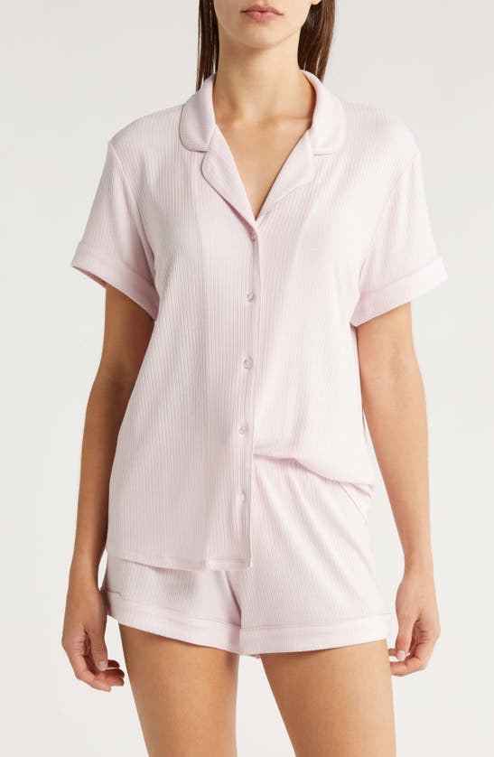 Shop Nordstrom Moonlight Eco Rib Short Pajamas In Pink Cake