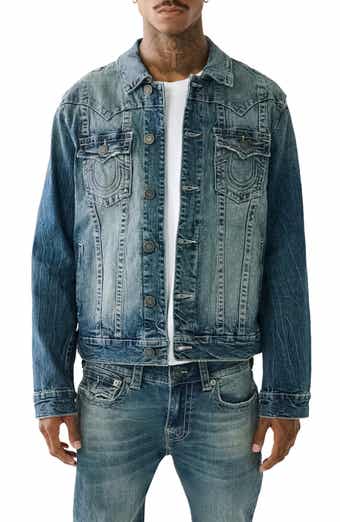 True religion sales distressed denim jacket