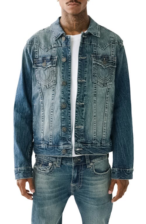 True Religion Brand Jeans Jimmy Denim Jacket in Caspien Sea at Nordstrom, Size Xx-Large