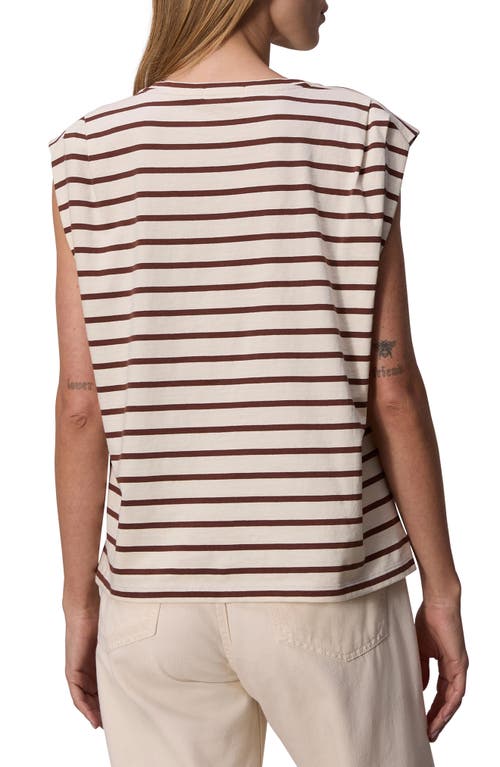 Rag & Bone Mica Stripe Muscle Tee Brwstripe In Brownstripe