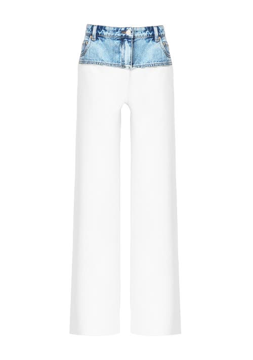 Shop Ser.o.ya Chani Knit Denim Pant In White/coastline